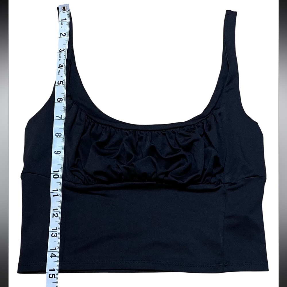๐5 for $25๐ Cotton On Black Ruched Crop Tank Top Size Small - Picture 6 of 6